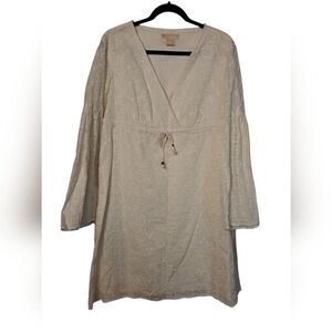 NWT MICHAEL KORS IVORY EYELET 100% COTTON DRESS LARGE
